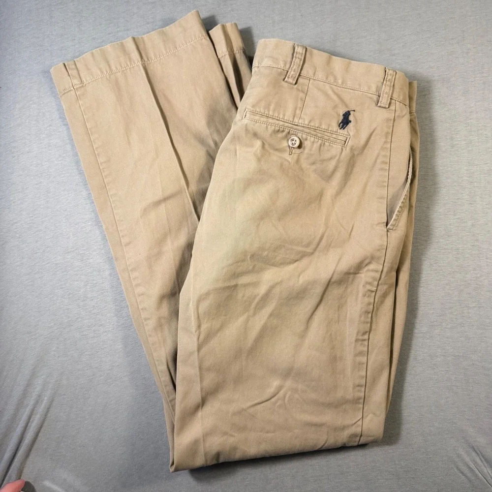 Polo Ralph Lauren Suffield Pant Mens 35x32 Tan Chino Straight Leg Cotton Trouser